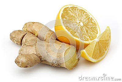 Fresh lemon with ginger Stock Photo
