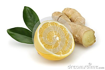 Fresh lemon with ginger Stock Photo