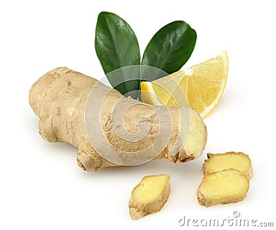 Fresh lemon with ginger Stock Photo