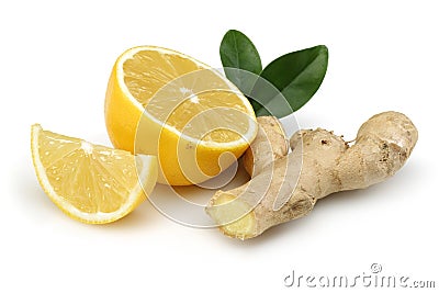 Fresh lemon with ginger Stock Photo