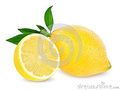 Fresh lemon isolated on white Stock Photo