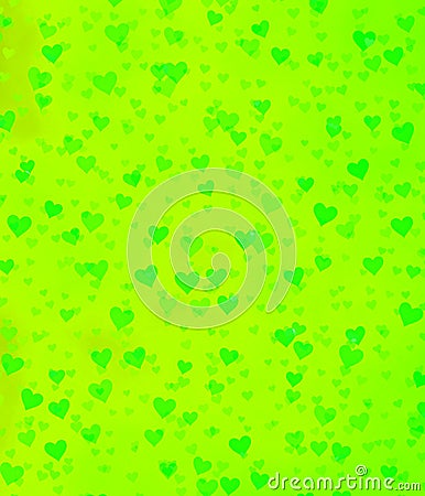 Fresh lemon neon green hearts, love Valentine`s Day Stock Photo