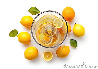 Fresh Lemons with Lemon squeezer Generative AI Illustration Stock Photo