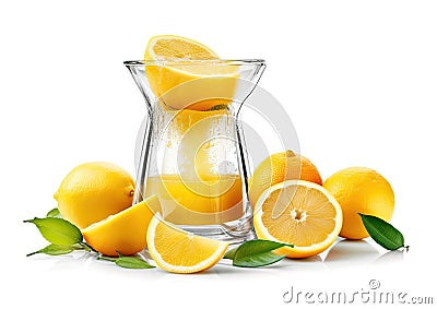 Fresh Lemons with Lemon squeezer Generative AI Illustration Stock Photo