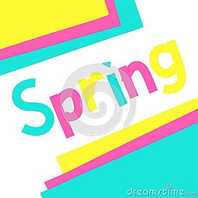 Fresh Lettering Spring Cartoon Illustration