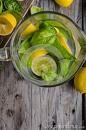 Fresh lime and lemons, ready to serve in drink Stock Photo