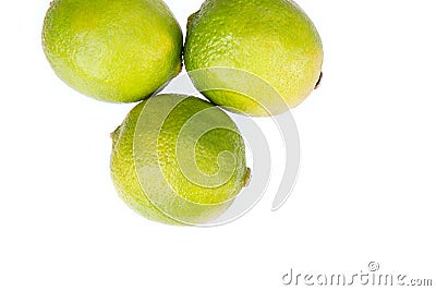 Fresh limes isolated on white background Stock Photo