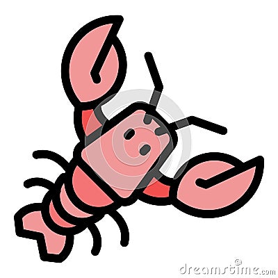 Fresh lobster icon color outline vector Vector Illustration