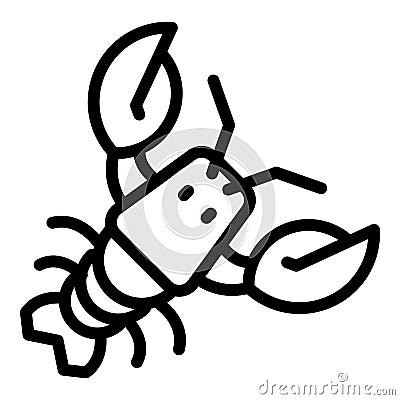 Fresh lobster icon, outline style Vector Illustration