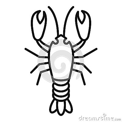 Fresh lobster icon, outline style Vector Illustration