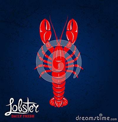 Daily fresh lobster poster design Vector Illustration