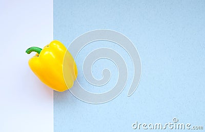 Fresh local yellow spring bright pepper. flat lay Stock Photo