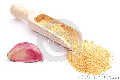 Fresh and loose garlic on white background Stock Photo