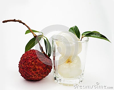 Fresh Lychy fruit and sweet tast redcover fruit Stock Photo