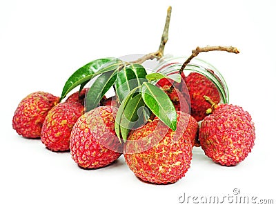 Fresh Lychy fruit and sweet tast redcover fruit Stock Photo