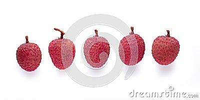 Fresh lychees isolated on a white background Stock Photo