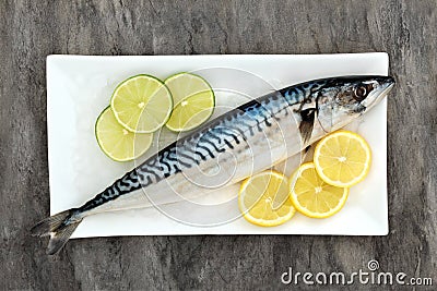 Fresh Mackerel Health Food Stock Photo