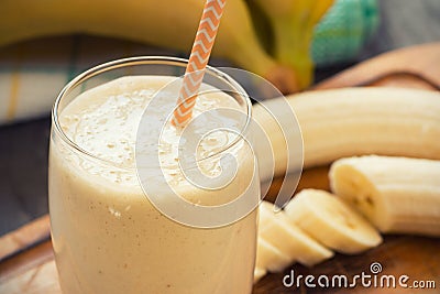 Fresh made Banana smoothie Stock Photo