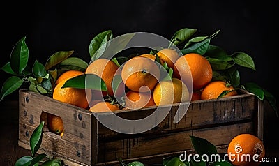 Fresh mandarins in a bowl, perfect for healthy snack. Creating using generative AI tools Stock Photo