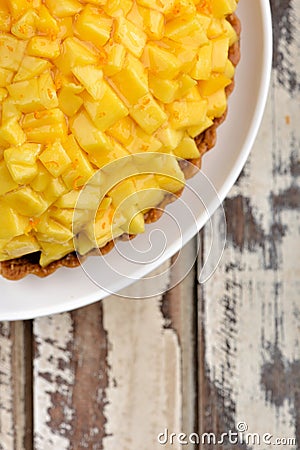 Fresh mango fruit tart cake Stock Photo