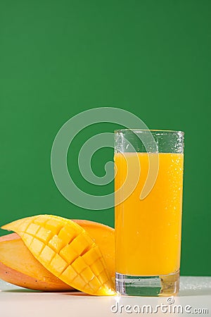 Fresh mango juice Stock Photo