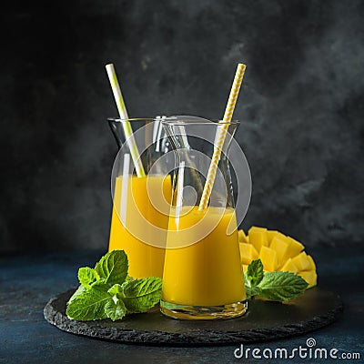 Fresh mango juice Stock Photo