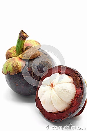 Fresh mangosteen Stock Photo