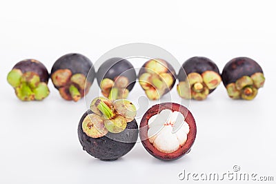 Fresh mangosteen fruit Stock Photo