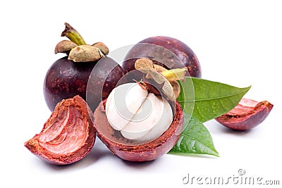 Fresh mangosteen fruit Stock Photo