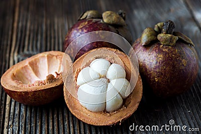 Fresh Mangosteen fruit Stock Photo