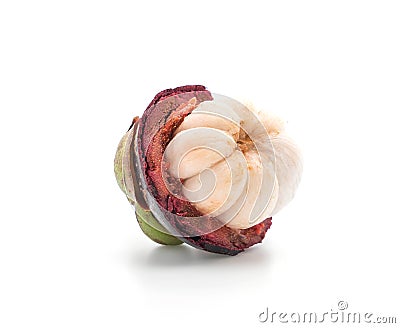 fresh mangosteen on white Stock Photo