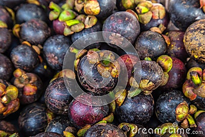 Fresh mangosteens health tropical fruit Stock Photo