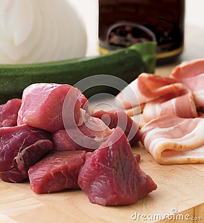 Fresh meat and bacon Stock Photo