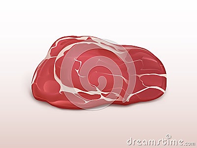 Fresh meat marble beef steak isolated on white Vector Illustration