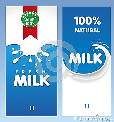 Fresh milk design template package Stock Photo