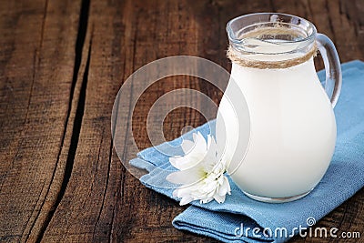 Fresh milk in a jug Stock Photo