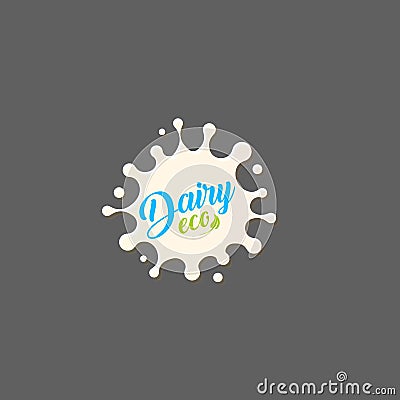 Fresh Milk splash vector icon. White blot, drop illustration. Dairy logo template. Yogurt and cream sign design. Vector Illustration