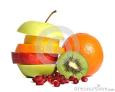 Fresh mixed fruit diet Stock Photo