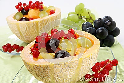 Fresh mixed fruit salad Stock Photo