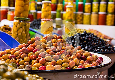 Fresh moroccan olives Stock Photo