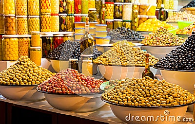 Fresh moroccan olives Stock Photo