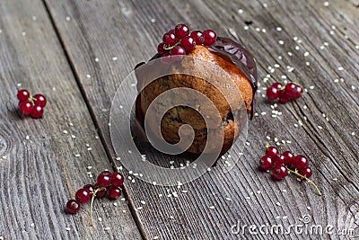 Fresh muffin with berries Stock Photo