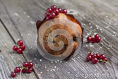 Fresh muffin with berries Stock Photo