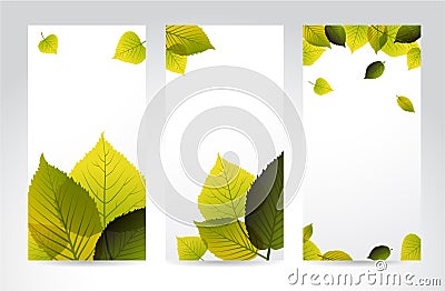 Fresh natural vertical banners with leafs Stock Photo