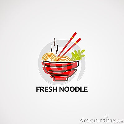 Fresh noodle logo vector, icon, element, and template Vector Illustration