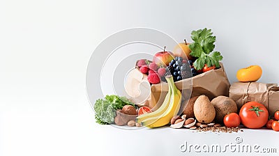 Fresh and Nutritious: A Background of Healthy Foods. created with Generative AI Stock Photo