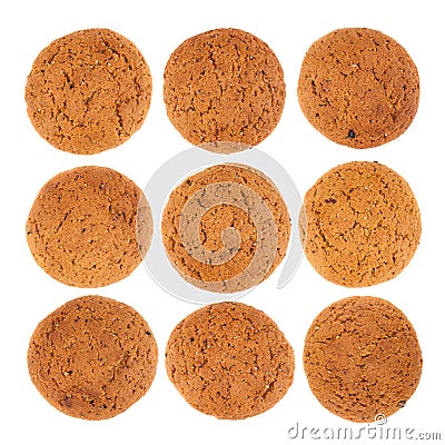 Fresh oatmeal cookies collection Stock Photo