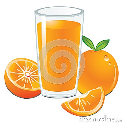 Fresh Orange Juice Vector Illustration