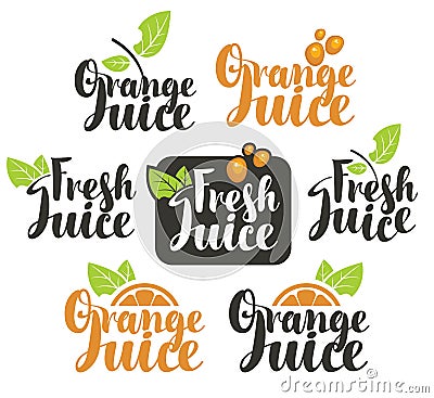 Fresh orange juice Vector Illustration