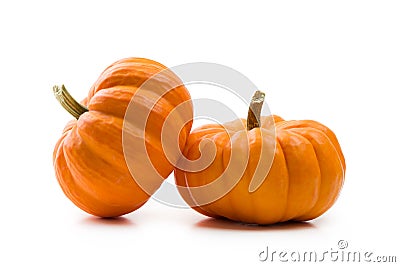 Fresh orange miniature pumpkin isolated Stock Photo